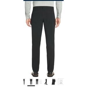 Van Heusen Flex Pants Mens 36x30 Slim Fit Max-Flex Waistband Stretch Black